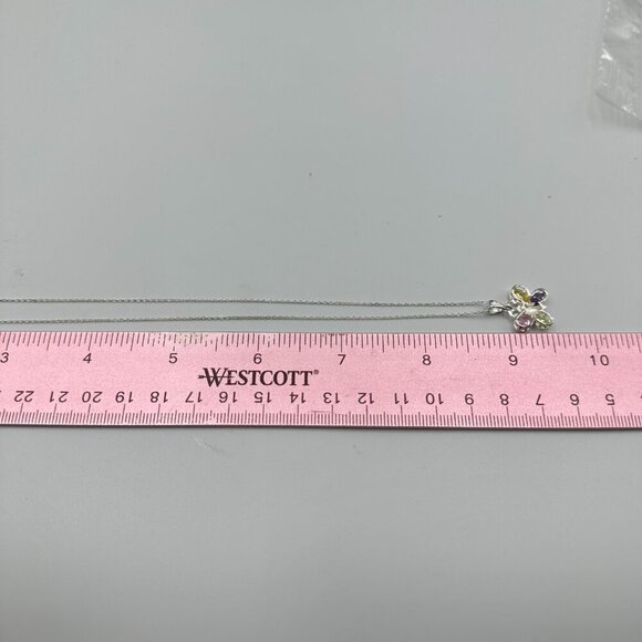 3 for $30 Sterling Silver Butterfly Necklace Pastel Crystal Pendant - Picture 10 of 12